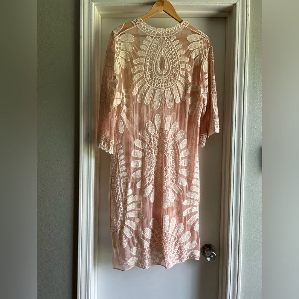 Forgotten Grace Pink Lace Women’s Kimono - Picture 2 of 11